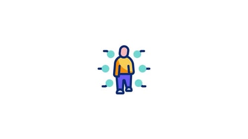 Flat Design Person Connecting Icon Animation
