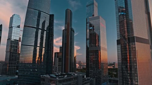 Aerial View of Skyscrapers Moscow City and Business District