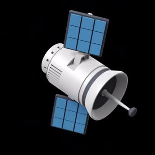 Sleek 3D Satellite Animation Deploying Solar Panels