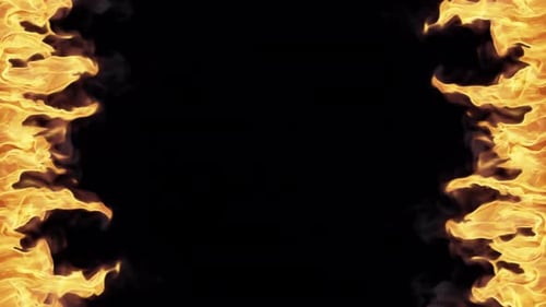 Fire Loop Background With Realistic Orange Flames Alpha Channel Looped 1