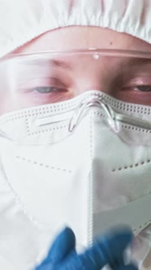 Vertical Air Contamination Disaster Woman Mask