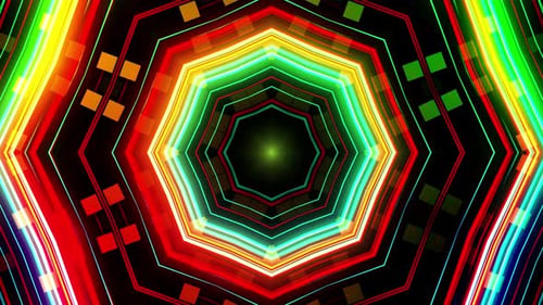 Abstrakter bunter Musterhexagon Light Vj Loop-Hintergrund