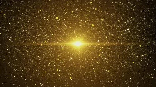 Elegant Golden Particles Loop with Central Light