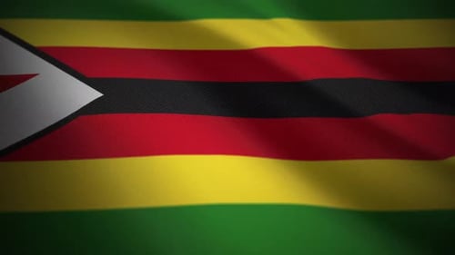 Zimbabwe National Flag Waving Animation