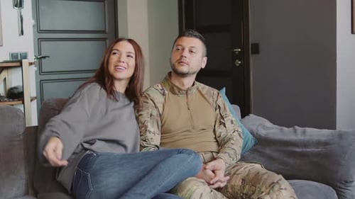 Family Time: Soldier Relaxing With Wife and Child