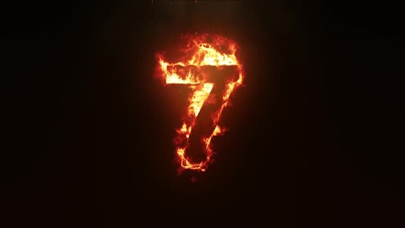Burning Number 7. Fire Number, Elements Motion Graphics ft. animation ...