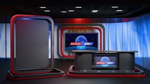 3D-Hintergrundschleife für virtuelle Nachrichtenstudios