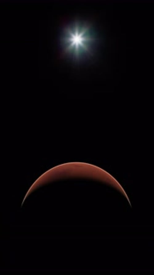 El planeta rojo Marte en el cielo estrellado