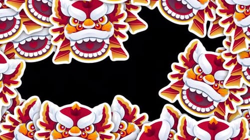 chinese new year transition year of the dragon with alpha channel 4k