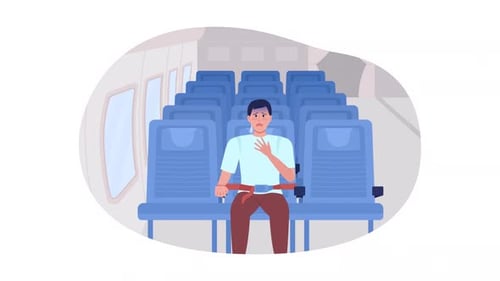Animated Isolated Panic in Airplane