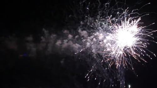 Fireworks Exploding in the Night Sky Display