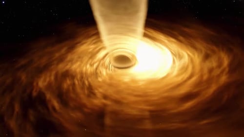 Cosmic Black Hole with Accretion Disk and Powerful Energy Jet