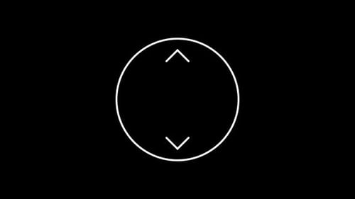 Nano-Kollektion: Animiertes Loop-Element eines expandierenden Kreises mit zwei Pfeilen auf schwarzem Hintergrund