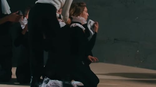 Young Performers Getting Ready Backstage in Dark Clothing