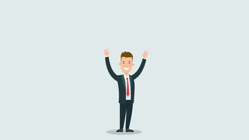 2d Happy Businessman Character Background