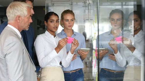 Business Team Brainstorming Ideas in Modern Office