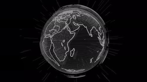 digitaler sich drehender Hologramm-Kugel des Planeten Erde. Vd 578