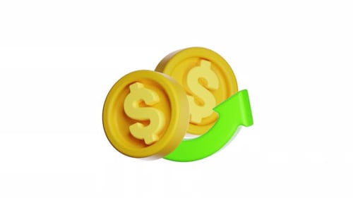 3d Icon Animation Money Growth