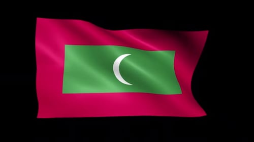 Realistic Maldives Flag Waving Loop Animation
