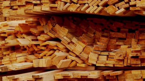 Stacked Wooden Boards, Lumber for Construction