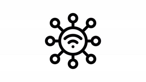 Animated Wi-Fi Network Icon Morphing to Virus