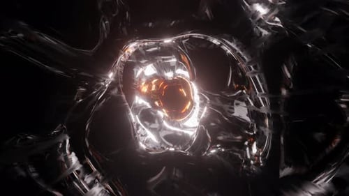 4K White/Orange Warmhole Inside VJ Loop Background Animation
