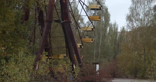 Old And Rusty Ferris Wheel (Circular Overview) At The Abandoned Amusement Park In Pripyat, Ukraine.