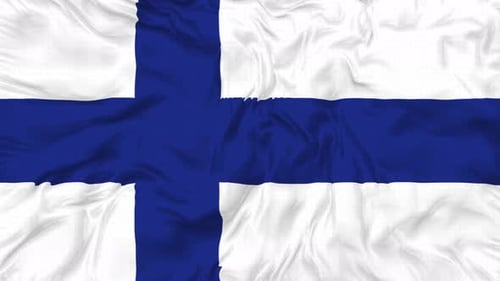 Waving Flag of Finland Realistic Animation