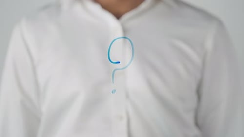 Question Mark Drawn on Clear Surface