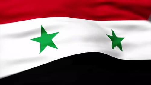 Waving Flag of Syria Seamless Loop