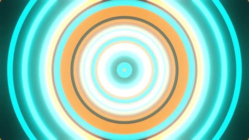 Abstract Circular Motion Graphics: Vibrant Turquoise and Yellow 3D Animation