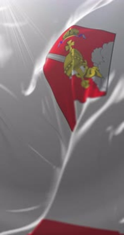 Waving White Flag with Royal Crest Animation