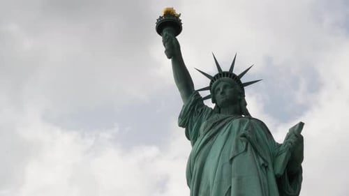 Statue of Liberty on Liberty Island New York USA Cooper Monument Patriotic Symbol of Democracy