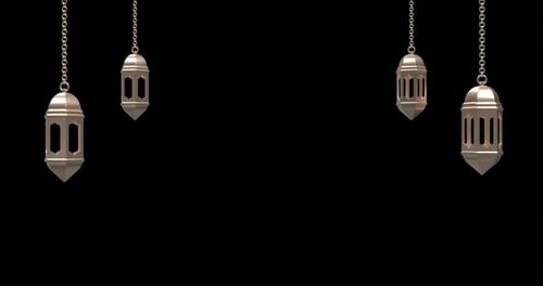 Ramadan candle lantern animation. Animated video of Islamic lantern light