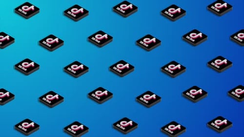 TikTok Social Media Icons Animation Background Loop