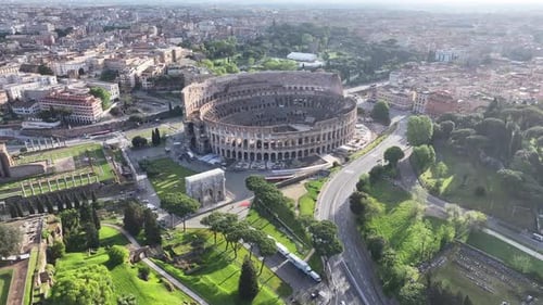 Rome Colosseum At Rome In Lazio Italy.