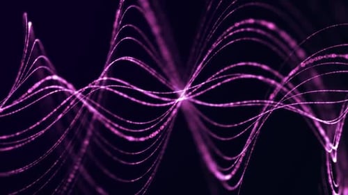 Fluid Glowing Particle Wave Lines Abstract Background