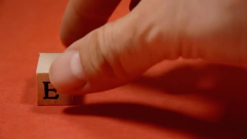 Wooden Blocks Arranged to Spell Word Exit