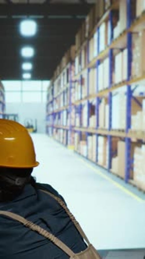 Vertical Video Distribution Operations Manager Works with Barcode Reader