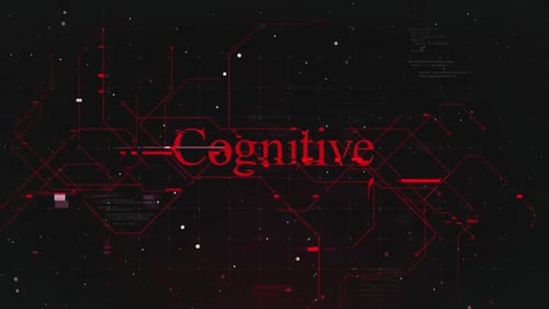 Texto cognitivo sobre fundo futurista do ciberespaço