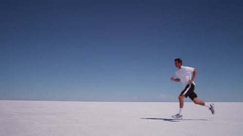 Athlete Running at Salt Flats 30s