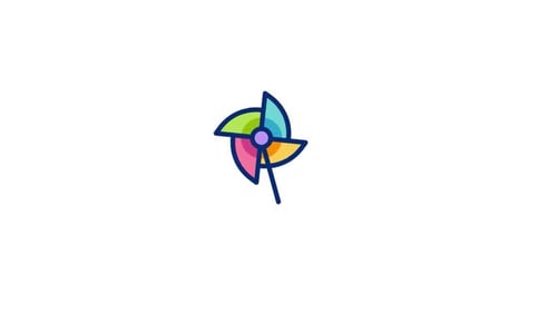 Animated Colorful Pinwheel Icon for Celebrations