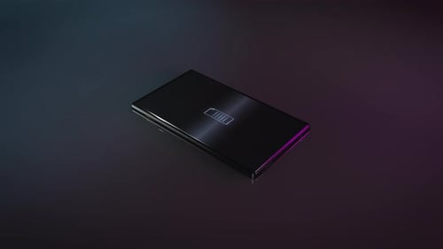 Animated Data Flow and CPU on Futuristic Smartphone Display