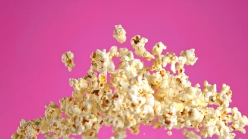 Super Slow Motion Popcorn Filmed on a Highspeed Camera at 1000 Fps