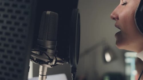 Girl in Recording Studio