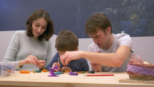 Family Creates Clay Art Together at Home