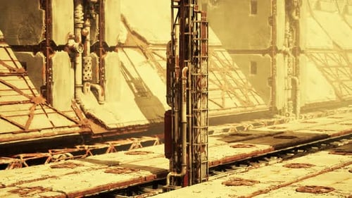 Rohre in Retro Factory oder Plant Zone