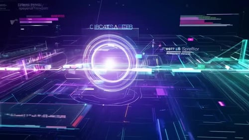 Futuristic Digital Data Network HUD Background