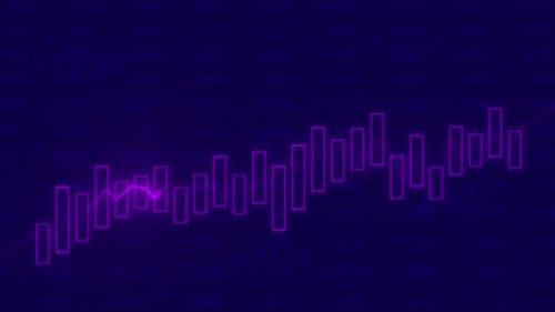 Vibrant Purple Market Chart Animation.