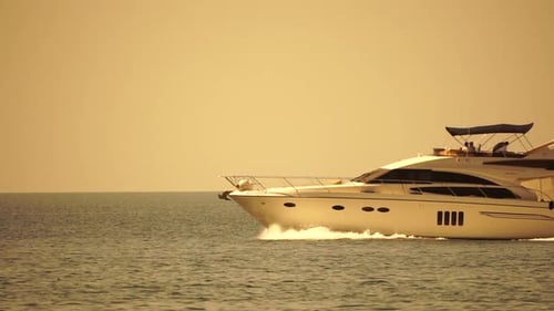 Aerial Yacht on Calm Sea